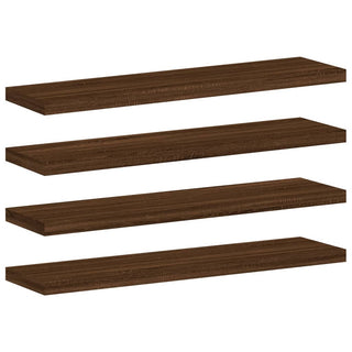 Wandschappen 4 St 40X10X1,5 Cm Bewerkt Hout Bruineikenkleurig