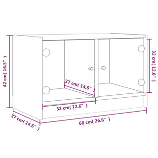 Tv-Meubel Met Glazen Deuren 68X37X42 Cm