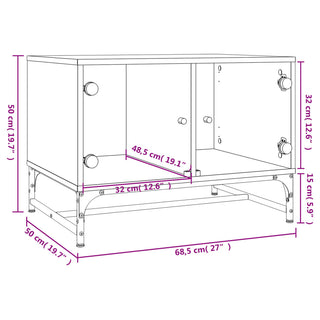 Salontafel Met Glazen Deuren 68,5X50X50 Cm