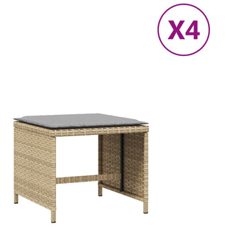 Tuinkrukken Met Kussens 41X41X36 Cm Poly Rattan Beige