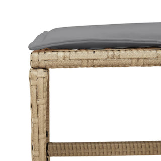 Tuinkrukken Met Kussens 41X41X36 Cm Poly Rattan Beige