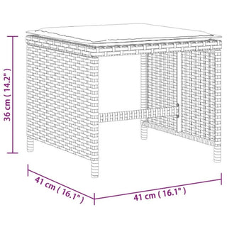 Tuinkrukken Met Kussens 41X41X36 Cm Poly Rattan Beige