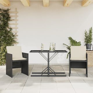 3-Delige Bistroset Met Kussens Poly Rattan Beige