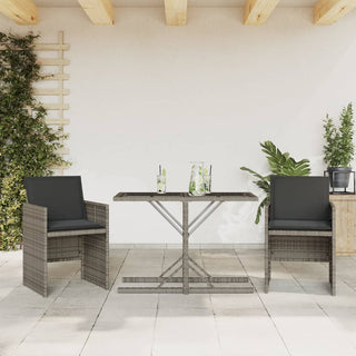 3-Delige Bistroset Met Kussens Poly Rattan Beige