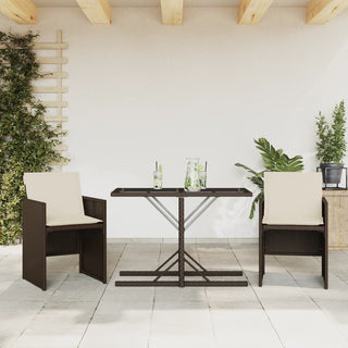 3-Delige Bistroset Met Kussens Poly Rattan Beige