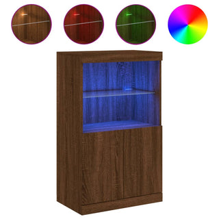 Dressoir Met Led-Verlichting 60,5X37X00 Cm Bruineikenkleurig