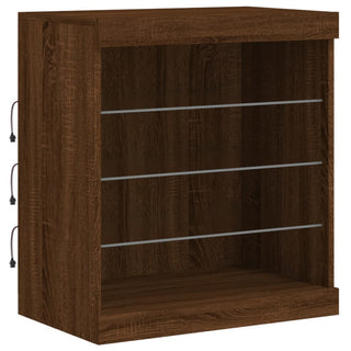 Dressoir Met Led-Verlichting 60,5X37X67 Cm Bruineikenkleurig