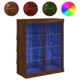 Dressoir Met Led-Verlichting 8X37X00 Cm Bruineikenkleurig