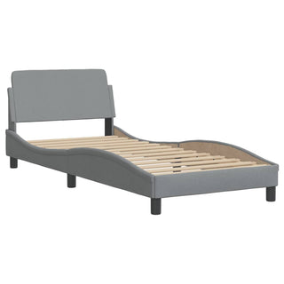 Bedframe Met Hoofdbord Stof Lichtgrijs 80X200 Cm