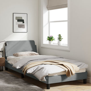 Bedframe Met Hoofdbord Stof Lichtgrijs 80X200 Cm