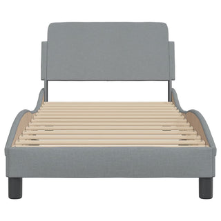 Bedframe Met Hoofdbord Stof Lichtgrijs 80X200 Cm