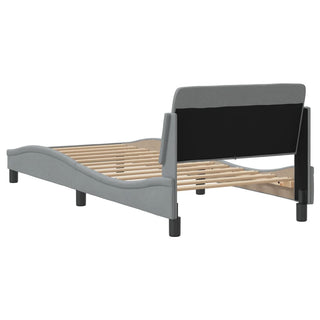 Bedframe Met Hoofdbord Stof Lichtgrijs 80X200 Cm