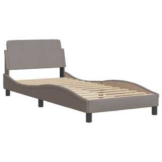 Bedframe Met Hoofdbord Stof Taupe 80X200 Cm