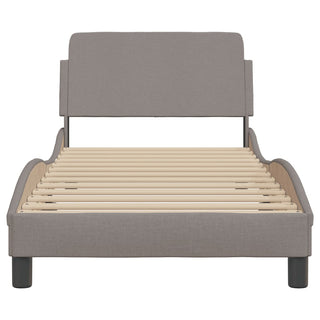 Bedframe Met Hoofdbord Stof Taupe 80X200 Cm