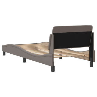 Bedframe Met Hoofdbord Stof Taupe 80X200 Cm