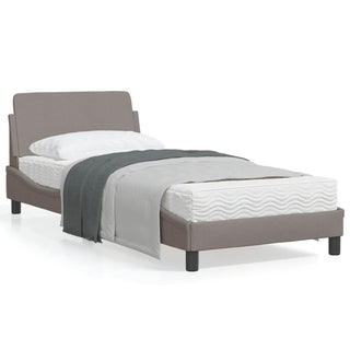 Bedframe Met Hoofdbord Stof Taupe 80X200 Cm