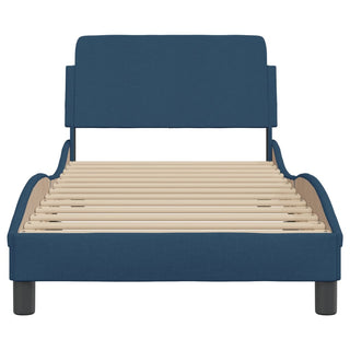 Bedframe Met Hoofdbord Stof Blauw 80X200 Cm