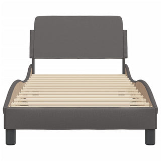 Bedframe Met Hoofdbord Kunstleer Grijs 80X200 Cm