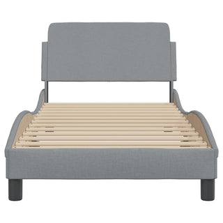 Bedframe Met Hoofdbord Stof Lichtgrijs 90X190 Cm