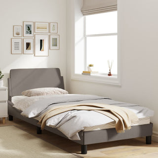 Bedframe Met Hoofdbord Stof Taupe 90X190 Cm