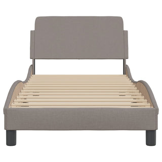 Bedframe Met Hoofdbord Stof Taupe 90X190 Cm