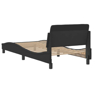 Bedframe Met Hoofdbord Kunstleer Zwart 90X190 Cm