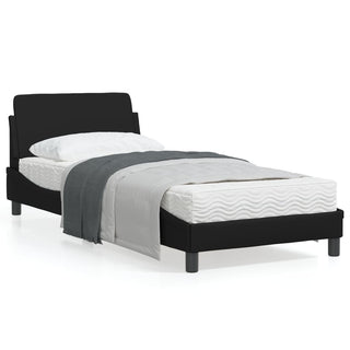 Bedframe Met Hoofdbord Kunstleer Zwart 90X190 Cm