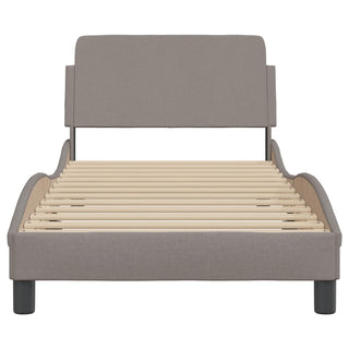 Bedframe Met Hoofdbord Stof Taupe 90X200 Cm