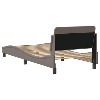 Bedframe Met Hoofdbord Stof Taupe 90X200 Cm