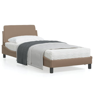 Bedframe Met Hoofdbord Kunstleer Cappuccinokleurig 90X200 Cm