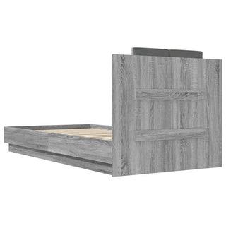 Bedframe Met Hoofdbord Bewerkt Hout Grijs Sonoma 75X190 Cm