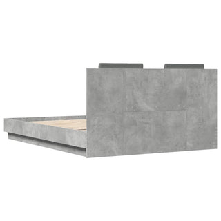 Bedframe Met Hoofdbord En Led-Verlichting Betongrijs 150X200 Cm