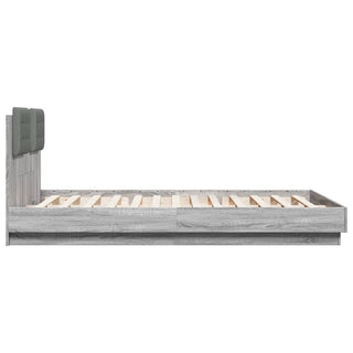 Bedframe Met Hoofdbord En Led Grijs Sonoma Eiken 150X200 Cm