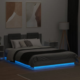 Bedframe Met Hoofdbord En Led Grijs Sonoma Eiken 140X200 Cm