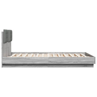 Bedframe Met Hoofdbord En Led Grijs Sonoma Eiken 140X200 Cm