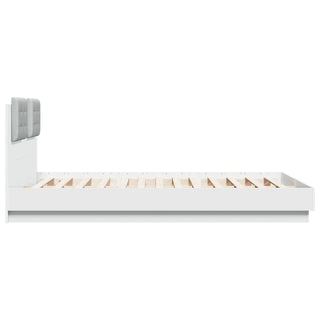 Bedframe Met Hoofdeinde En Led-Verlichting Wit 120X200 Cm