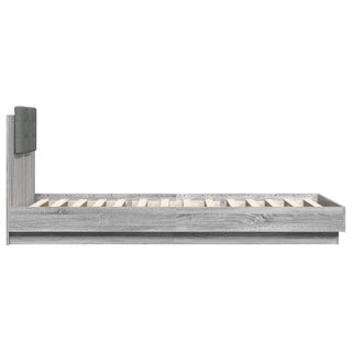 Bedframe Met Hoofdbord En Led Grijs Sonoma Eiken 100X200 Cm