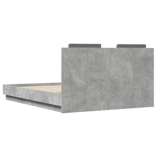 Bedframe Met Hoofdbord En Led-Verlichting Betongrijs 120X190 Cm