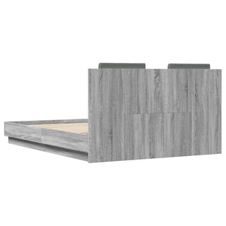 Bedframe Met Hoofdbord En Led Grijs Sonoma Eikenkleur 120X190Cm