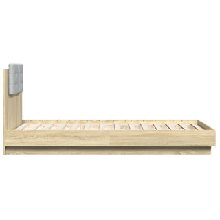 Bedframe Met Hoofdbord En Led Sonoma Eikenkleurig 90X190 Cm