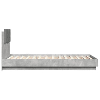 Bedframe Met Hoofdbord En Led-Verlichting Betongrijs 75X190 Cm