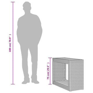 Tuinbijzettafel Met Houten Blad Poly Rattan