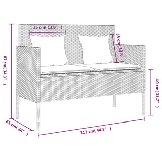 Tuinbank Met Kussens Poly Rattan