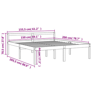 Seniorenbed Massief Grenenhout Wasbruin 150X200 Cm