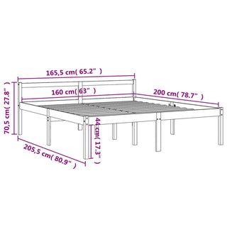 Seniorenbed Massief Grenenhout Wasbruin 160X200 Cm