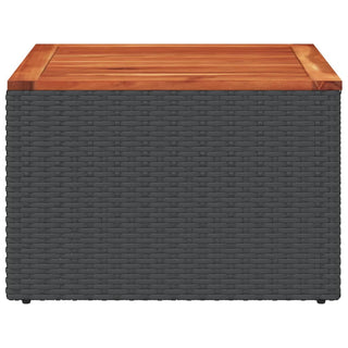 Tuintafel 55X55X37 Cm Poly Rattan En Acaciahout Zwart