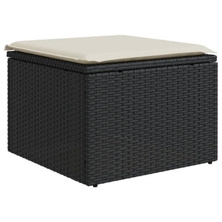 Tuinkruk Met Kussen 55X55X37 Cm Poly Rattan Zwart