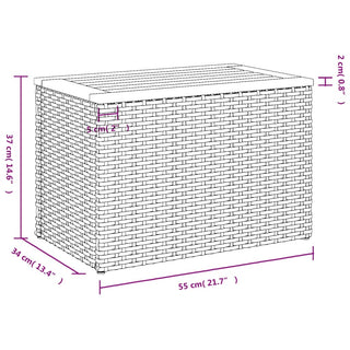 Tuinbijzettafels 2 St 55X34X37 Cm Poly Rattan En Hout Beige