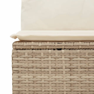 Tuinbank Zonder Armleuning Met Kussens Poly Rattan Beige