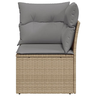 Tuinhoekbank Met Kussens Poly Rattan Beige